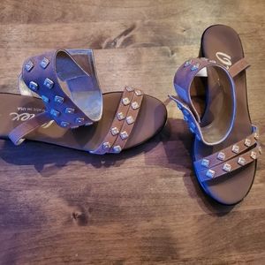 Onex rhinestone studied sandal with small heel